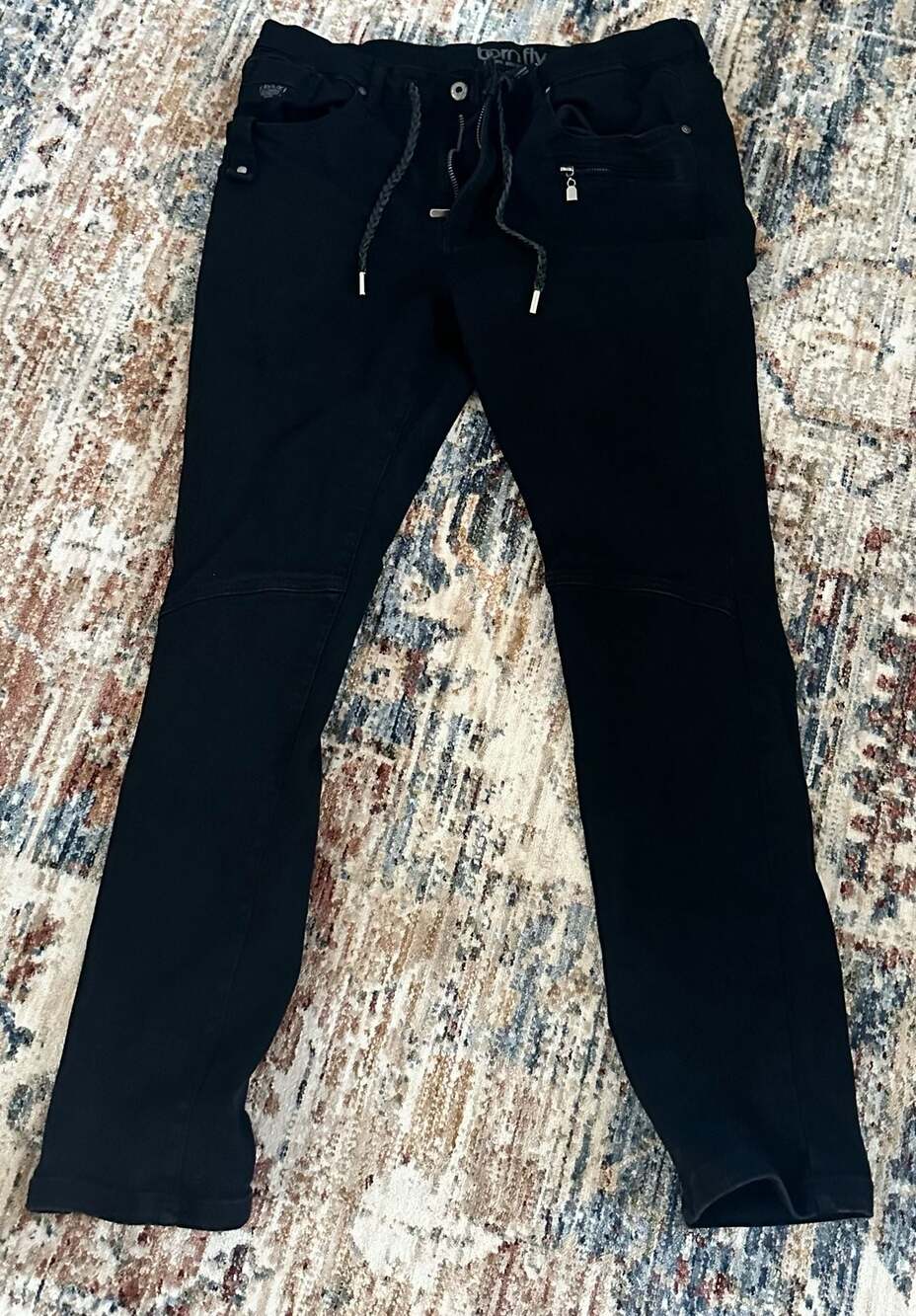 Dirk Bikkembergs Archive Dirk Bikkembergs Sport Couture Biker Zip Slim Pants Geo